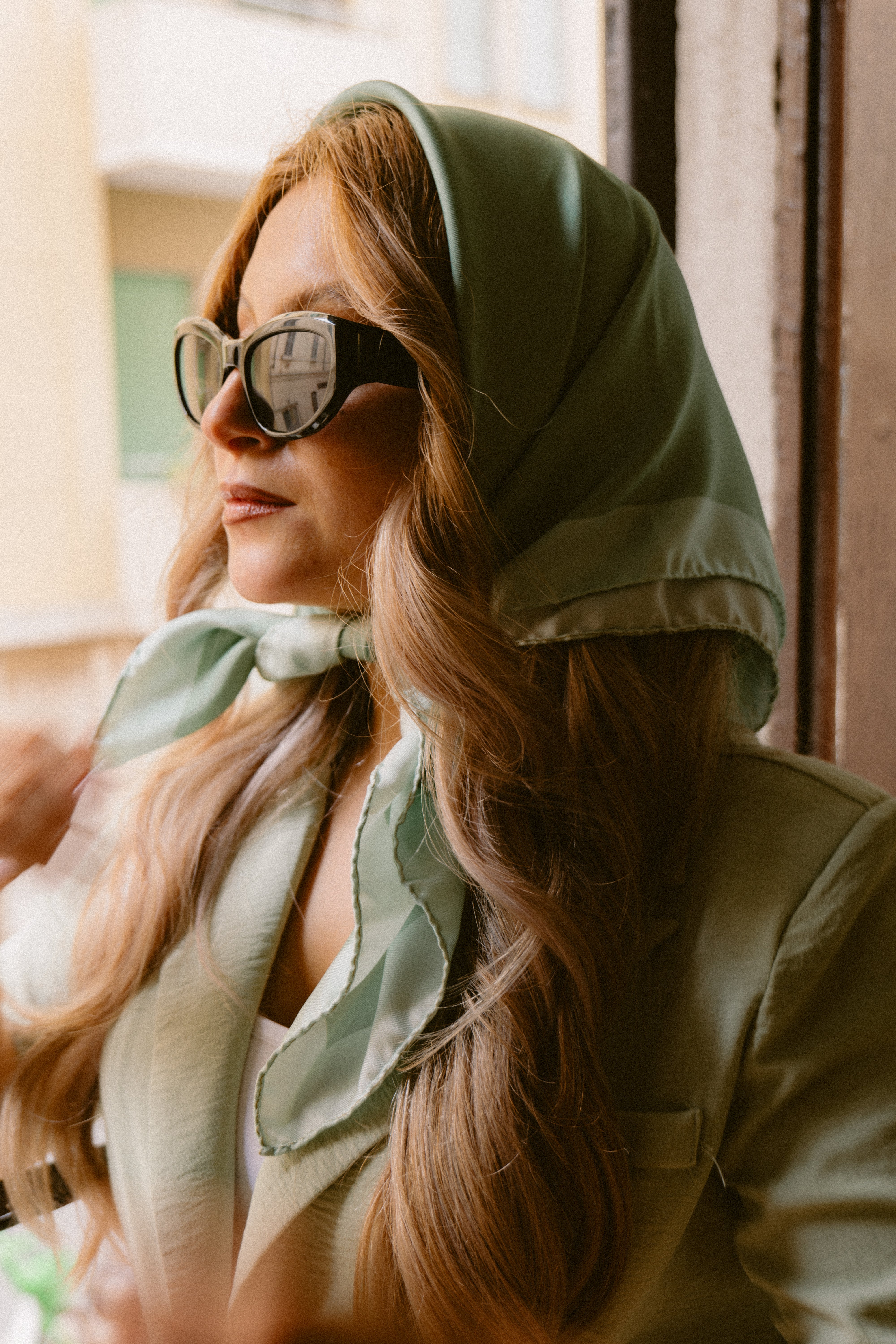 Silk Minimalista Scarf | Green | 70 CM