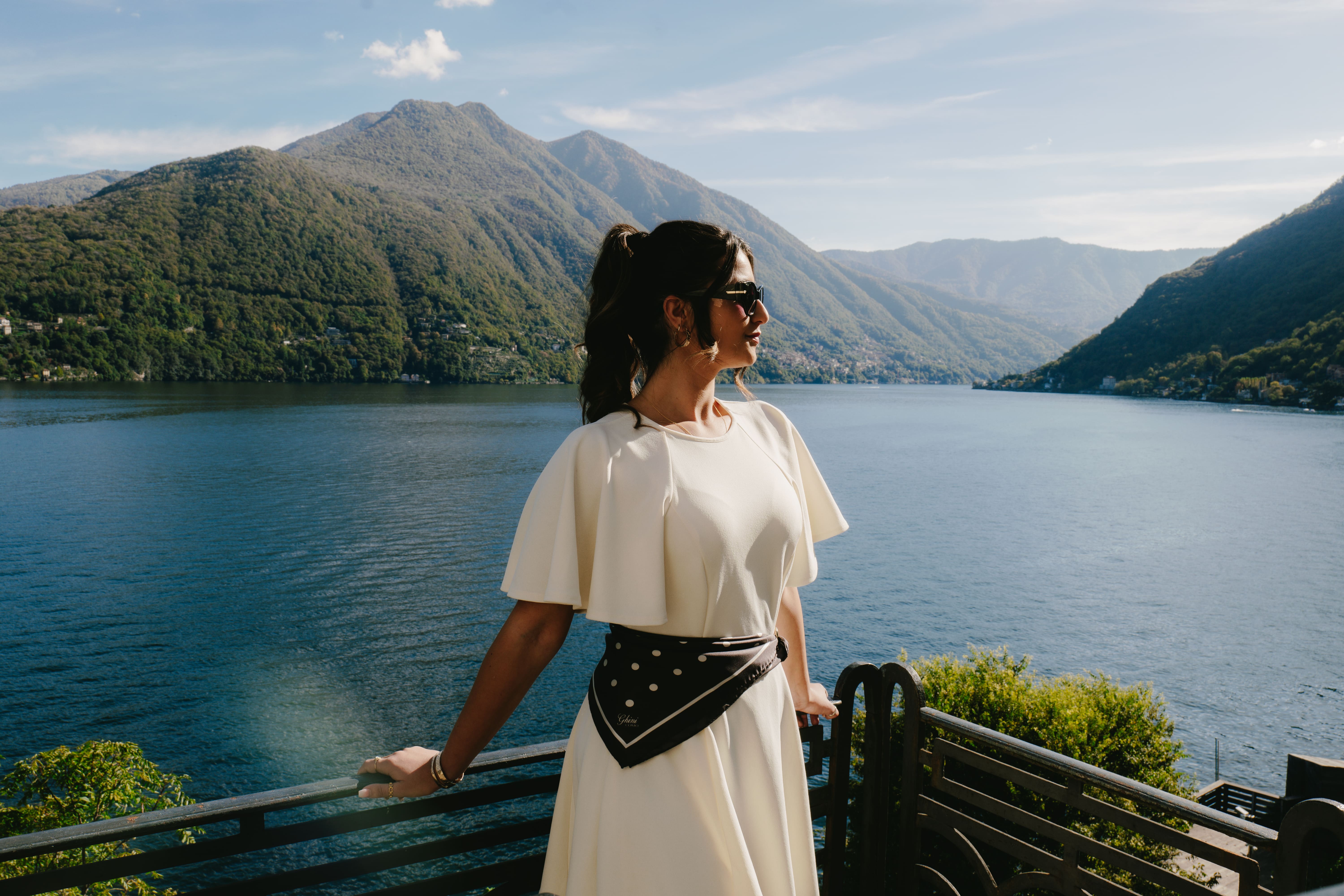 Silk Polkadot Scarf | Brown | 70 CM