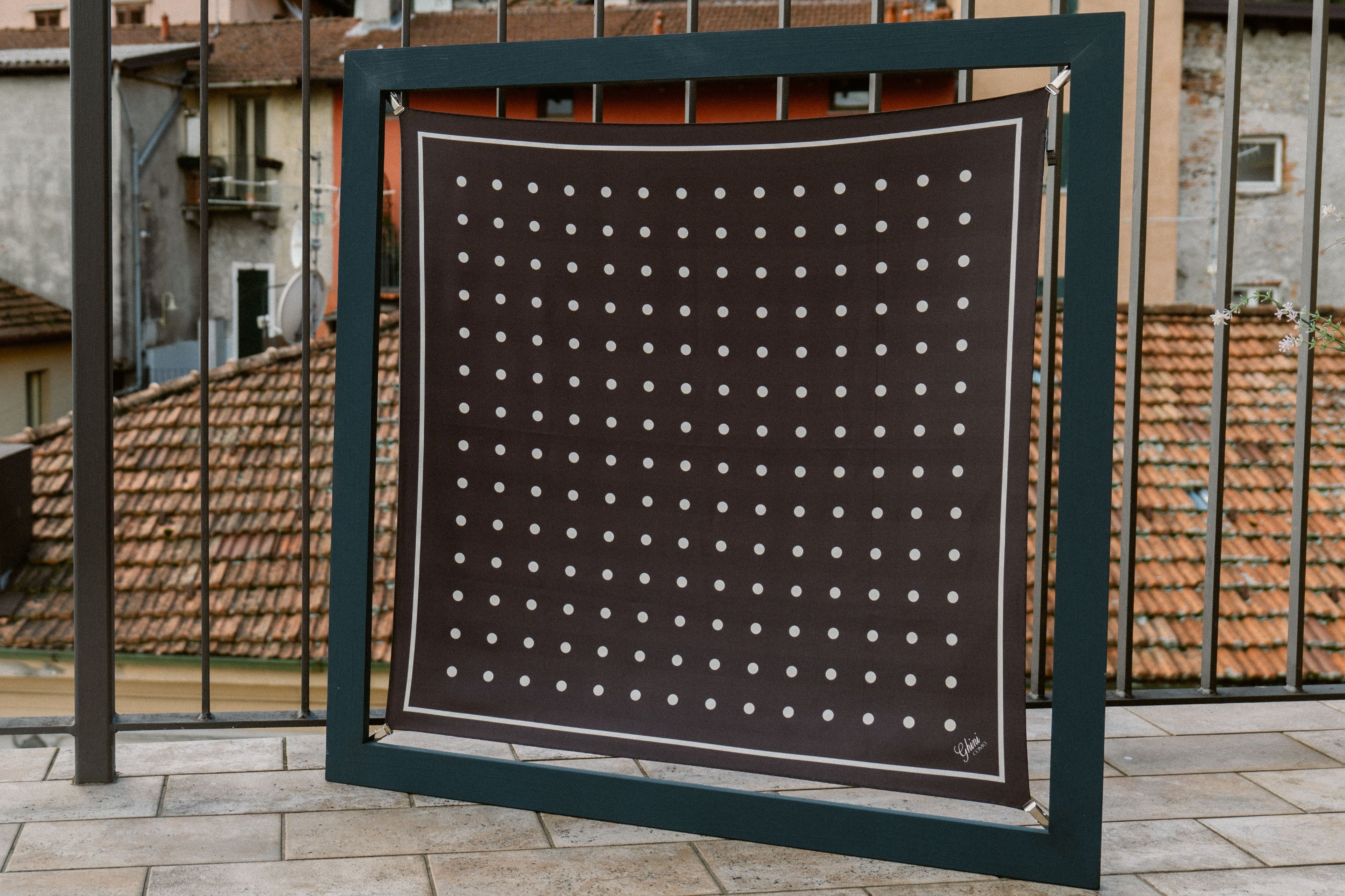 Silk Polkadot Scarf | Brown | 70 CM