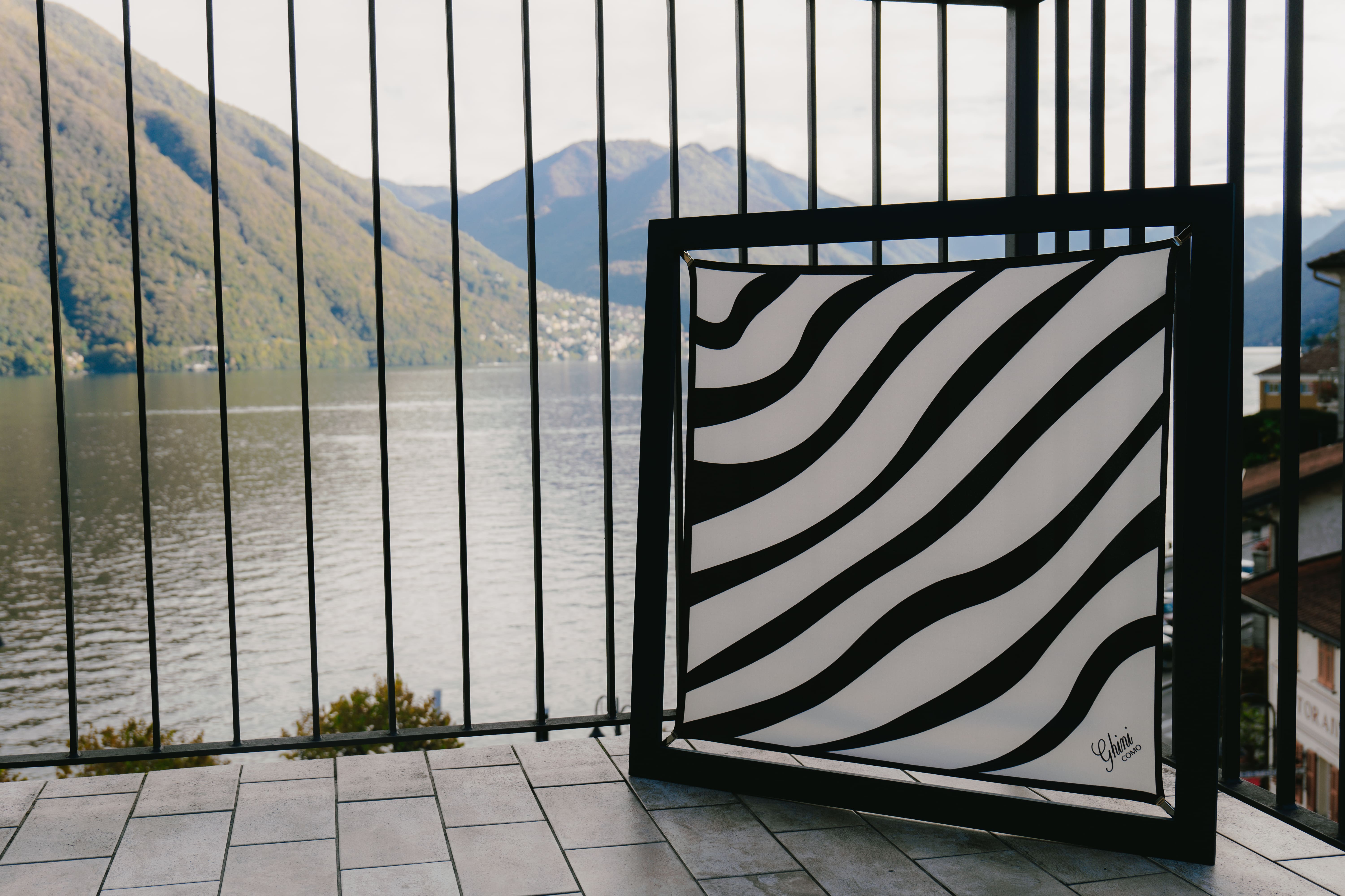 Silk Zebra Stripe Scarf | Cream/Black | 70 CM